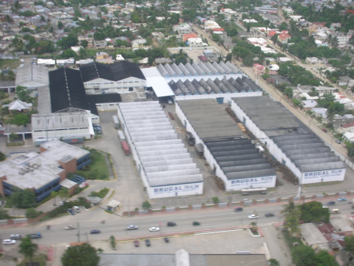 Aerial view of the Brugal rum plant in Puerto Plata